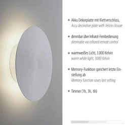 Straluma Aluminium LED wandlamp op accu 3-standen dimbaar></noscript> Wandlampen|LED Wandlampen