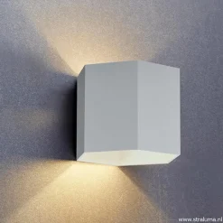 Straluma Aluminium wandlamp 6-hoek up+down></noscript> Halverlichting|Wandlampen