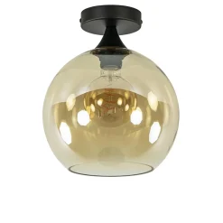 Straluma Amber glazen plafondlamp 25 cm met zwart> Plafondlampen|Klassieke Verlichting