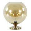 Straluma Amber glazen tafellamp met gouden voet> Tafellampen|Klassieke Verlichting
