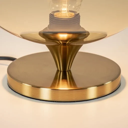 Straluma Amber glazen tafellamp met gouden voet> Tafellampen|Klassieke Verlichting