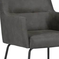 Straluma Armstoel Microleder Bull antraciet met zwarte poot></noscript> Eetkamerstoelen