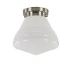 Straluma Art Deco plafondlamp staal met wit gl.> Plafonnières|Woonkamerlampen