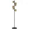 Straluma Art Deco vloerlamp zwart met amber glazen bollen> Woonkamerlampen|Vloerlampen