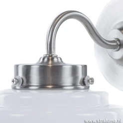 Straluma Art Deco wandlamp staal met wit glas></noscript> Woonkamerlampen|Slaapkamerlampen