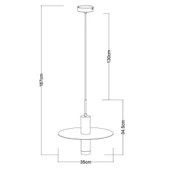 Straluma Badkamer hanglamp GU10 spot cilinder wit/brons></noscript> Badkamerverlichting|Hanglampen