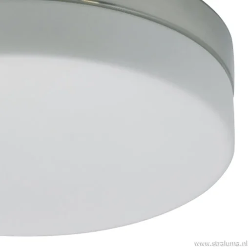 Straluma Badkamer plafonnière staal met wit glas> Plafonnières|Keukenverlichting