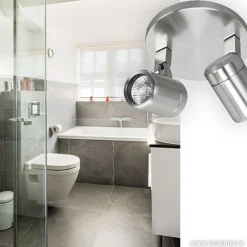 Straluma Badkamerlamp Rain  2 lichts nikkel IP44></noscript> Opbouwspots|Keukenverlichting