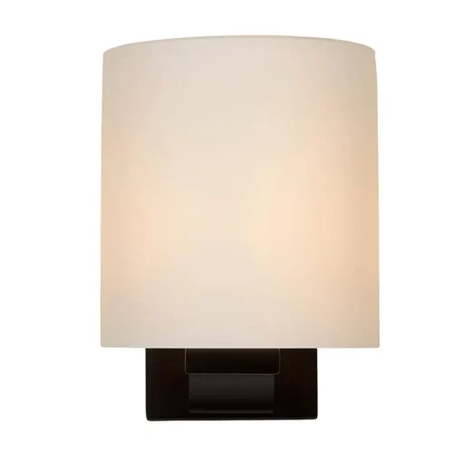 Straluma Badkamerwandlamp zwart met opaal glazen kap> Badkamerverlichting|Wandlampen