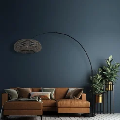 Straluma Bamboe kap rond 60x25 cm exclusief booglamp></noscript> Woonkamerlampen|Lampenkappen