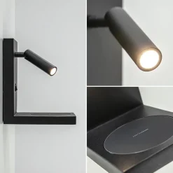 Straluma Bedlamp leesspot zwart incl. fast charger></noscript> Wandlampen|Bedlampjes