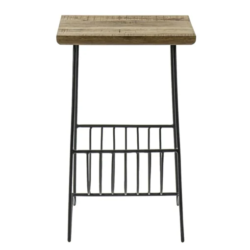 Straluma Bijzettafel mango hout met tijdschriftenrek> Bijzettafels