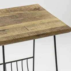 Straluma Bijzettafel mango hout met tijdschriftenrek></noscript> Bijzettafels