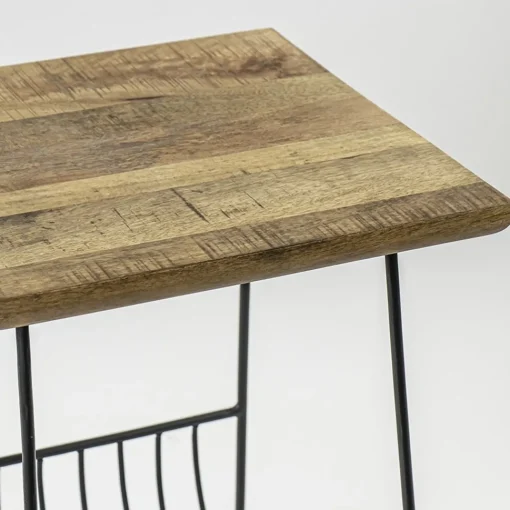 Straluma Bijzettafel mango hout met tijdschriftenrek> Bijzettafels
