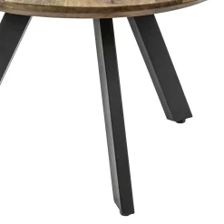 Straluma Bijzettafel rond mangohout met zwart staal 60 cm></noscript> Bijzettafels|Salontafels