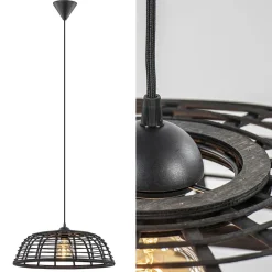 Straluma Botanisch landelijke hanglamp zwart> Eetkamerverlichting|Hanglampen