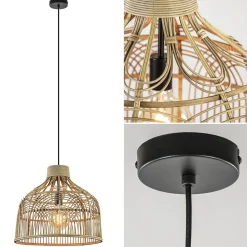 Straluma Botanische hanglamp Pocita rotan naturel 48 cm> Eettafellampen|Light and Living