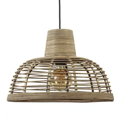 Straluma Botanische hanglamp rotan met mat zwart> Woonkamerlampen|Slaapkamerlampen