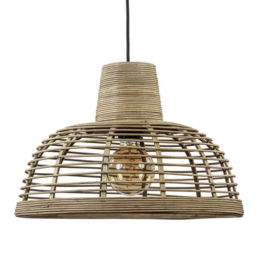 Straluma Botanische hanglamp rotan met mat zwart> Woonkamerlampen|Slaapkamerlampen