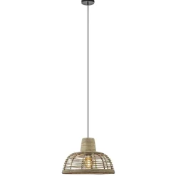 Straluma Botanische hanglamp rotan met mat zwart> Woonkamerlampen|Slaapkamerlampen