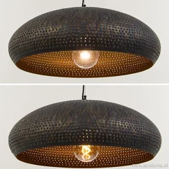 Straluma Brons-bruine hanglamp met gaatjes></noscript> Eettafellampen|Woonkamerlampen