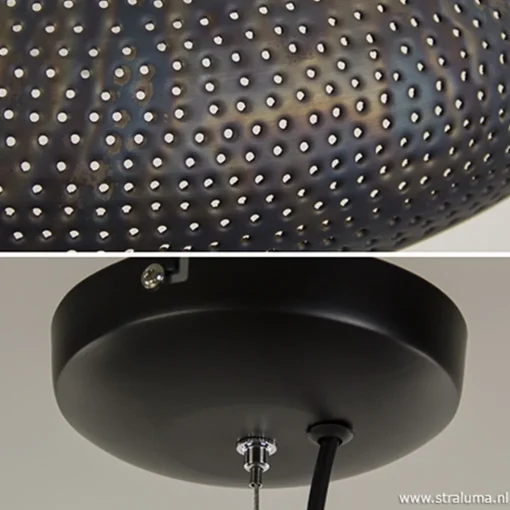 Straluma Brons-bruine hanglamp met gaatjes> Eettafellampen|Woonkamerlampen