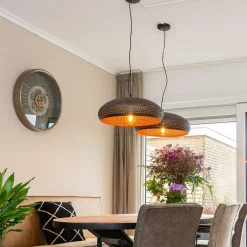 Straluma Brons-bruine hanglamp met gaatjes></noscript> Eettafellampen|Woonkamerlampen