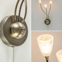 Straluma Bronzen wandlamp LED met wit glas dim to warm></noscript> Wandlampen|Halverlichting
