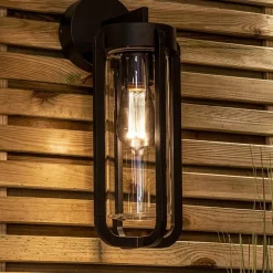 Straluma Buiten wandlamp zwart met helder glas IP65></noscript> Buitenlampen