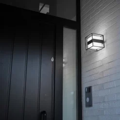 Straluma Buitenlamp kubus IP54 inclusief LED donker grijs></noscript> Buitenlampen|Wandlampen