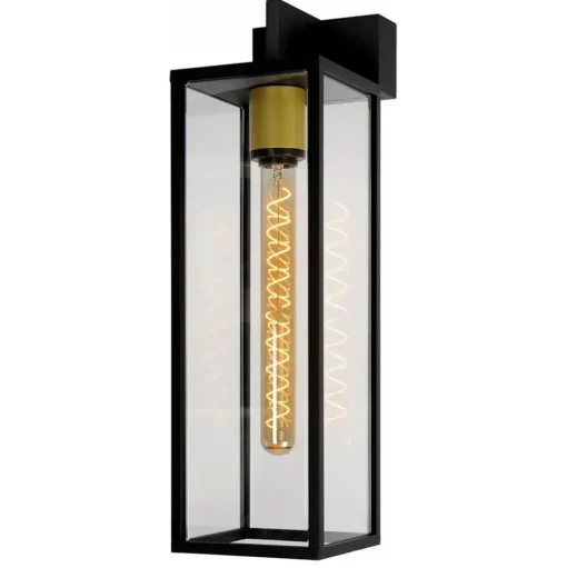 Straluma Buitenlamp lantaarn groot zwart/matgoud> Wandlampen|Buitenlampen