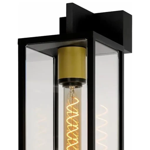 Straluma Buitenlamp lantaarn groot zwart/matgoud> Wandlampen|Buitenlampen