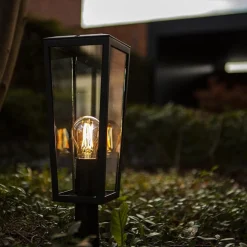 Straluma Buitenlamp lantaarn op voet zwart met helder glas></noscript> Buitenlampen|Moderne Verlichting