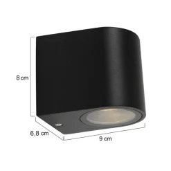 Straluma Buitenlamp Logan afgerond zwart IP44></noscript> Wandlampen|Buitenlampen