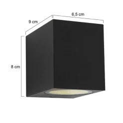 Straluma Buitenlamp Logan kubus zwart IP44></noscript> Wandlampen|Buitenlampen