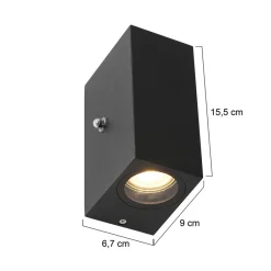 Straluma Buitenlamp Logan zwart+schemersensor IP44></noscript> Wandlampen|Buitenlampen
