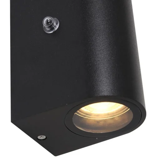 Straluma Buitenlamp Logan zwart+schemersensor IP44> Wandlampen|Buitenlampen