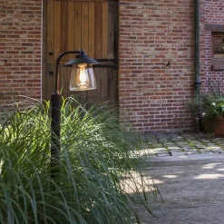 Straluma Buitenlamp op paal zwart/roest met helder glas></noscript> Buitenlampen