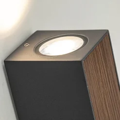 Straluma Buitenlamp up+down GU10 donker grijs/hout><noscript><img width=