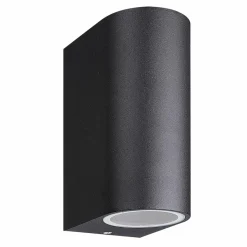 Straluma Buitenlamp up+down zwart afgerond IP54> Wandlampen|Buitenlampen