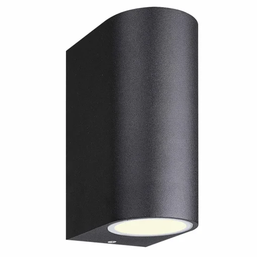 Straluma Buitenlamp up+down zwart afgerond IP54> Wandlampen|Buitenlampen