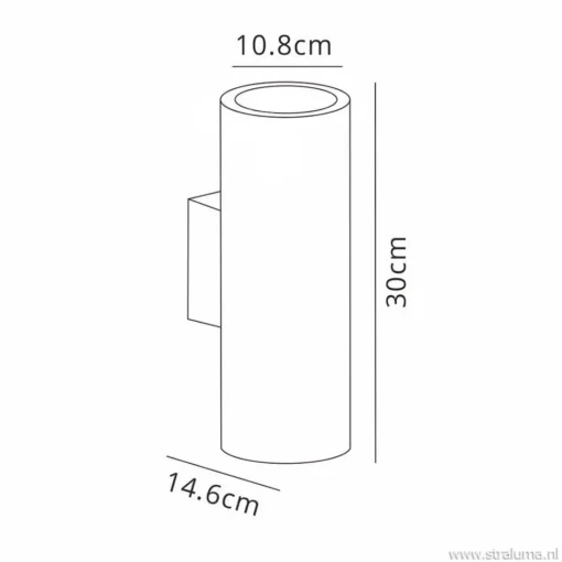 Straluma Buitenlamp Vulcano wand grafiet IP65> Wandlampen|Buitenlampen