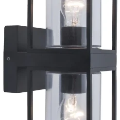 Straluma Buitenlantaarn dubbel strak zwart/helder glas></noscript> Wandlampen|Buitenlampen