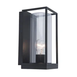 Straluma Buitenlantaarn rechthoek zwart/helder glas  IP44> Wandlampen|Buitenlampen
