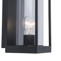 Straluma Buitenlantaarn rechthoek zwart/helder glas  IP44> Wandlampen|Buitenlampen