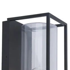 Straluma Buitenlantaarn rechthoek zwart/helder glas  IP44></noscript> Wandlampen|Buitenlampen