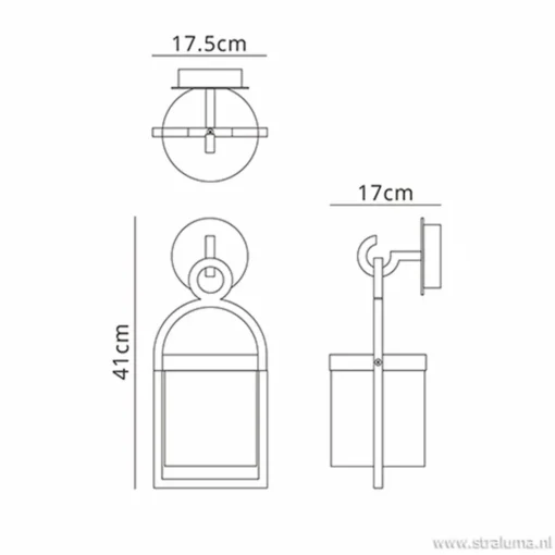 Straluma Buitenlantaarn-wandlamp antraciet IP54> Wandlampen|Buitenlampen
