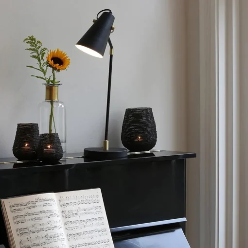 Straluma Bureaulamp Barre zwart/matgoud> Bureaulampen|Light and Living
