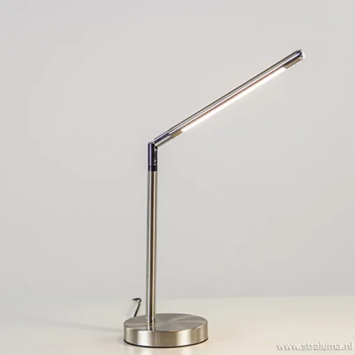 Straluma Burolamp Ugello nikkel met pushdimmer> Tafellampen|Bureaulampen