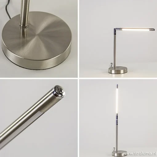 Straluma Burolamp Ugello nikkel met pushdimmer> Tafellampen|Bureaulampen